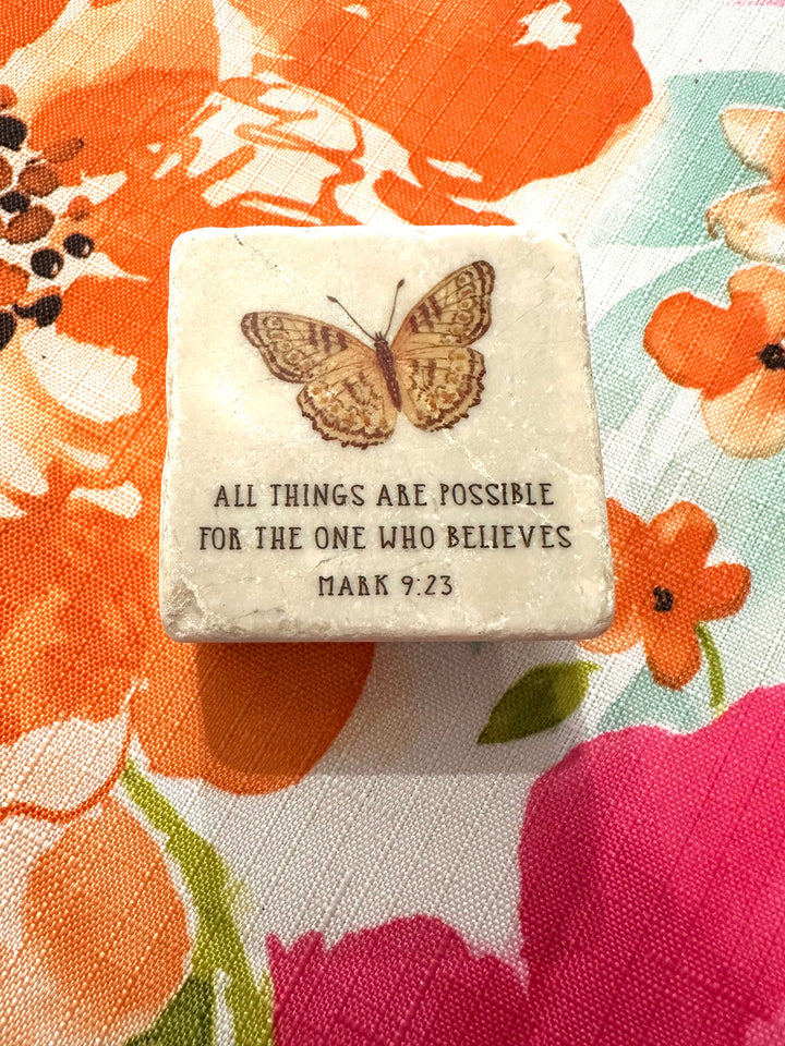 All Things Are Possible Mark 9:23 Scripture Stone