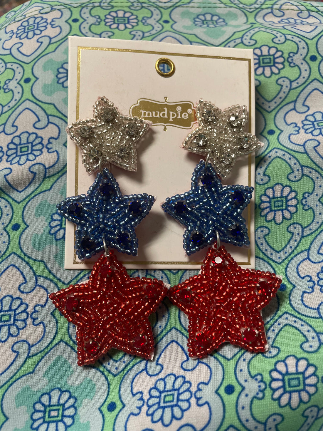 Mud Pie USA Star Earrings