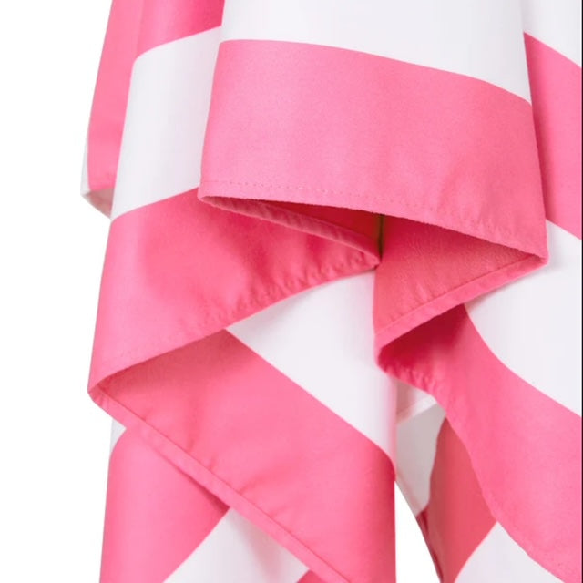 Dock & Bay Hot Pink & White Striped Towel