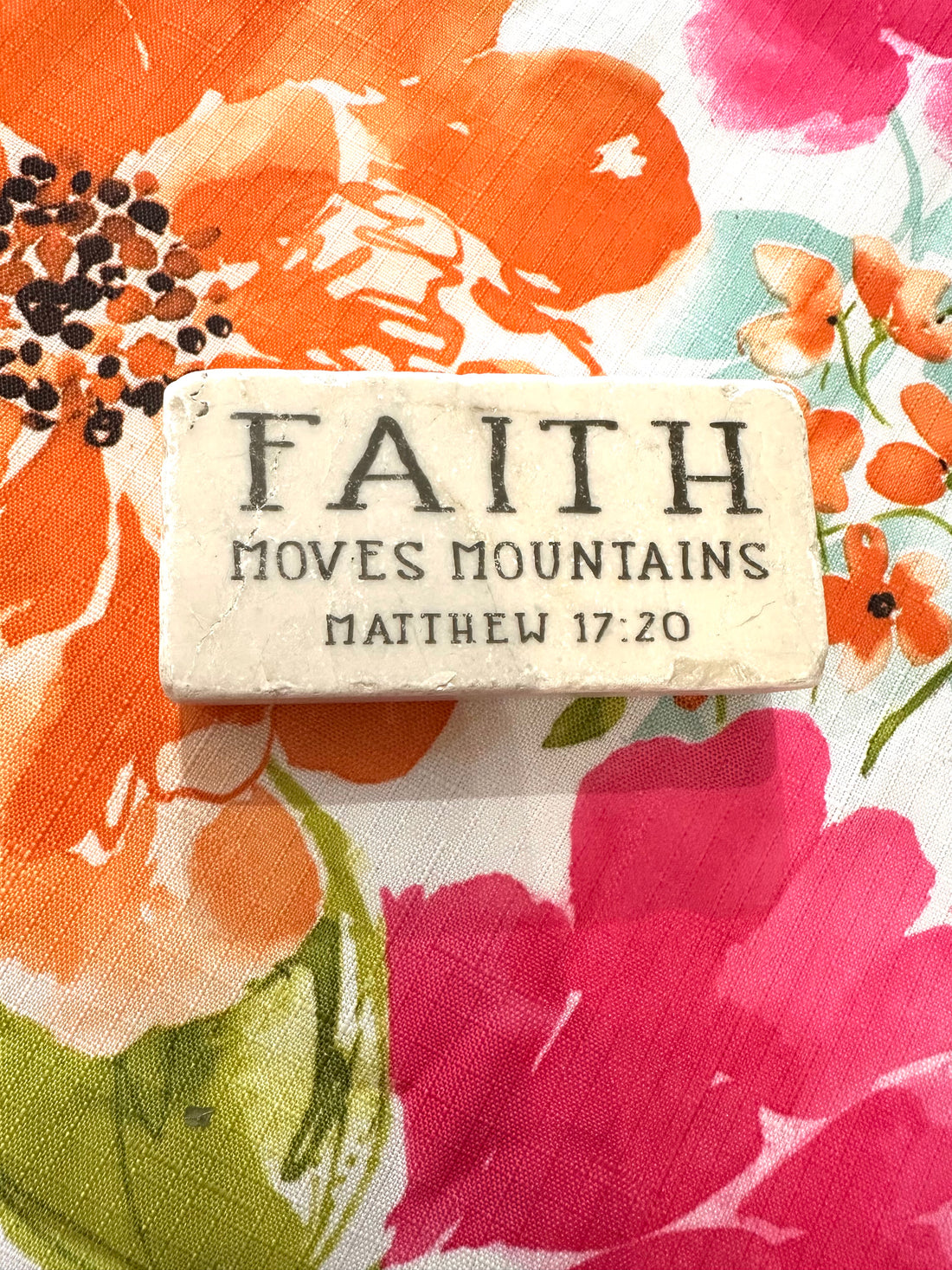 Faith Moves Mountains Matthew 17:20 Scripture Stone