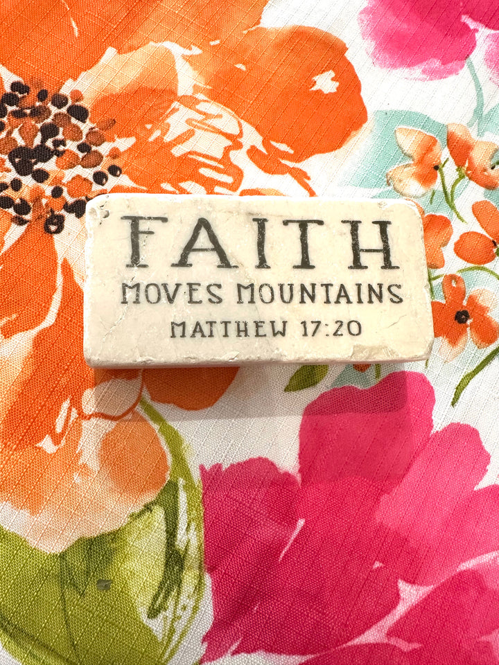 Faith Moves Mountains Matthew 17:20 Scripture Stone