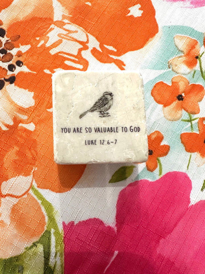 You Are So Valuable To God Luke 12:6-7 Scripture Stone