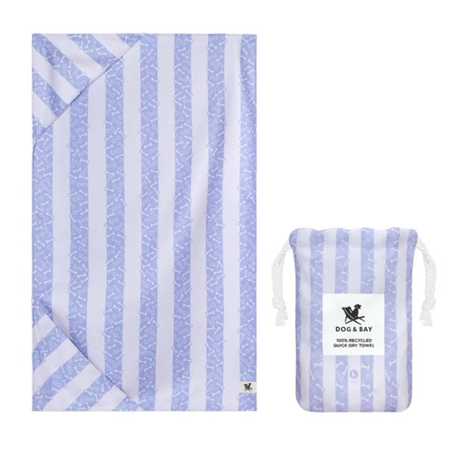 Dog & Bay Pale Blue & Off White Dog Towel