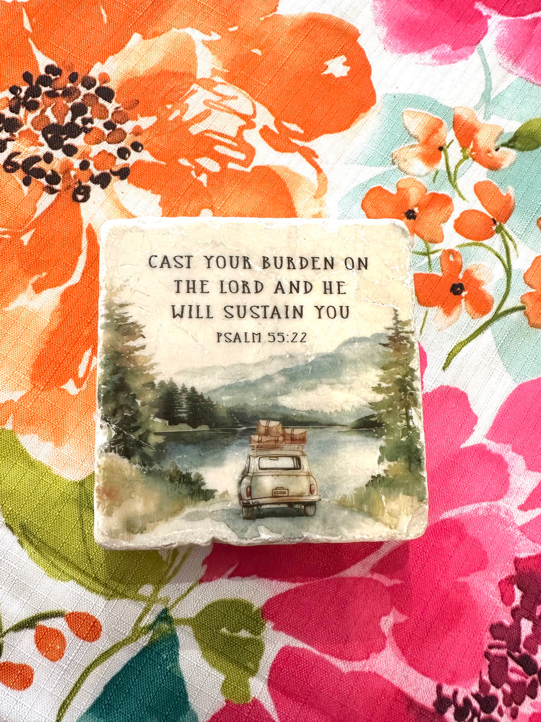 Cast Your Burden Psalm 55:22 Scripture Stone