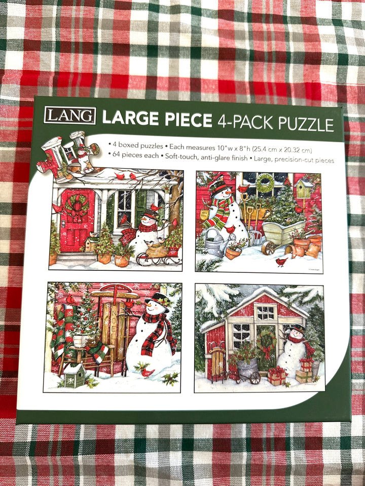 Lang Large Piece 4-Pack Christmas Puzzle